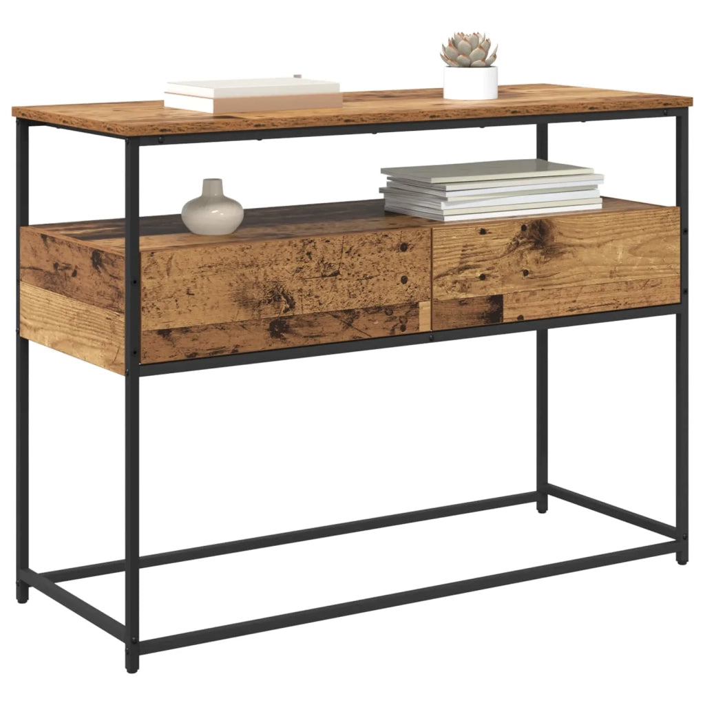 Tavolo consolle con cassetto Legno vecchio 100 x 40 x 75 cm 882227