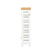 Porta Carta Igienica Colonnina Da Bagno Mobiletto Mobile Bagno Bianco-Naturale 20x18x75cm BZR85-W