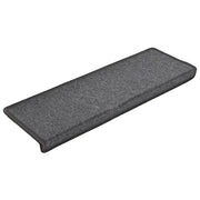 Tappetini per scale 30 pz 65x21x4 cm Grigio scuro Bordo rettangolare 3365766