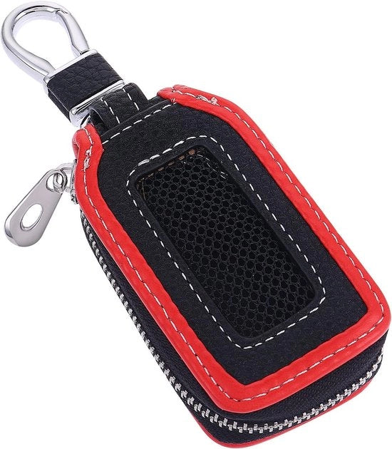 Hanger per chiavi in pelle autentica - Multicolore - Nero rosso - Protezione intelligente - Unico modello