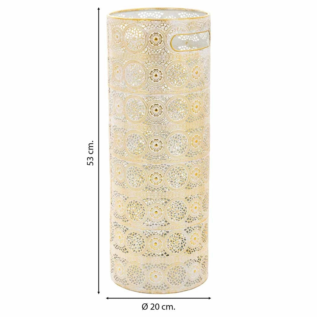 Portaombrelli tondo in metallo dorato 20x20x53h