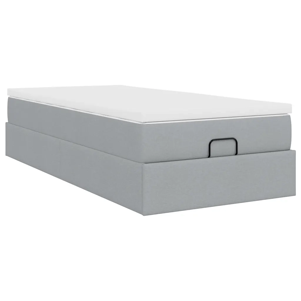 Struttura Letto Pouf con Materasso 100x200 cm in Tessuto 3311085