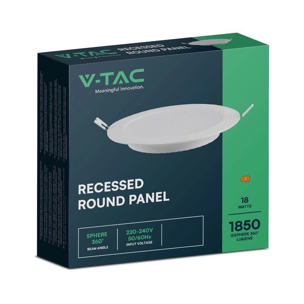 Faretto LED incasso V-TAC 18W tondo 3000K 1850lm bianco