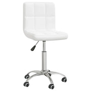 Sedia girevole da ufficio/sedia da studio/sedia da computer/sgabello/sedile in similpelle bianca 02_0024047