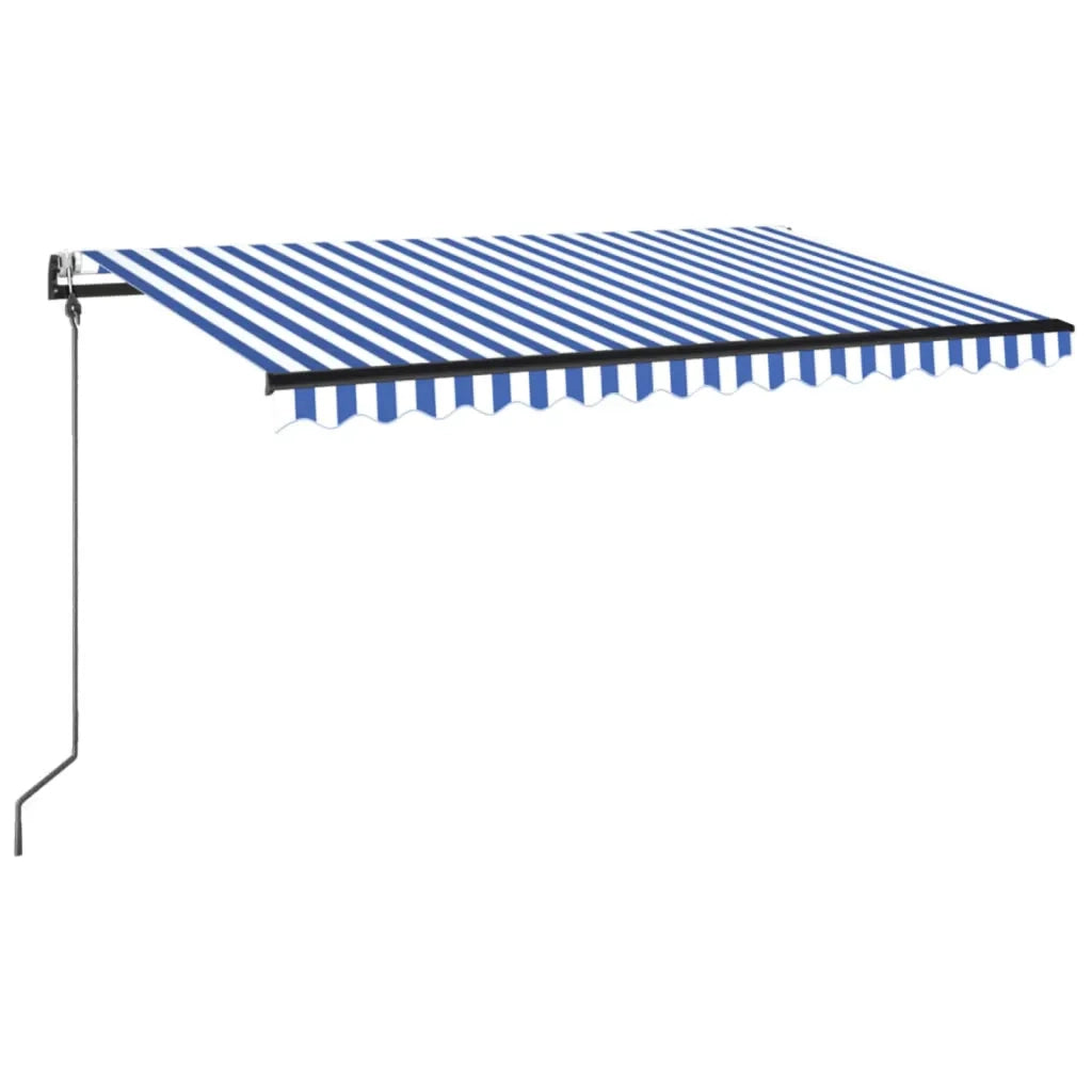 Tenda da Sole Retrattile Automatica 450x350 cm Blu e Bianca 3069206