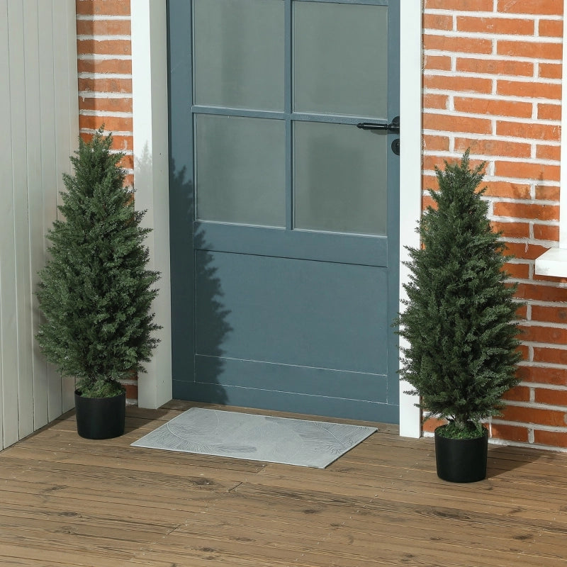 Set di 2 cipressi artificiali, grandi 90 cm, pianta artificiale, piante artificiali in vaso, albero artificiale resistente ai raggi UV, decorazione