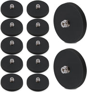 12 magneti neodymium con rivestimento in gomma, forti magneti di gomma antiscivolo, 13 kg di attrito Ø 43 mm con filo di acciaio M4 per piede di fissaggio magnetico per strisce di luce, magneti di gomma rotondi con viti