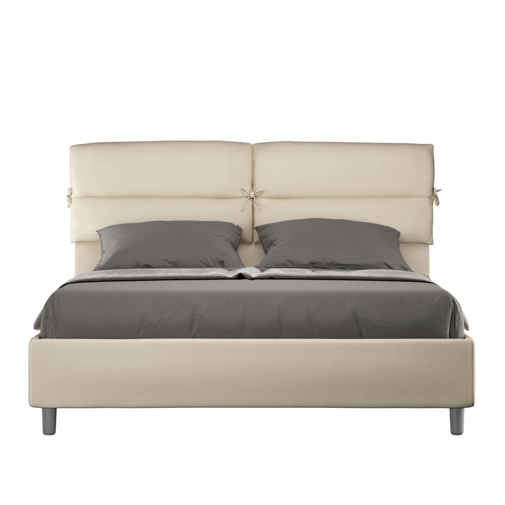 Letto Matrimoniale 160x200 cm con Rete e Contenitore Nandy Tortora