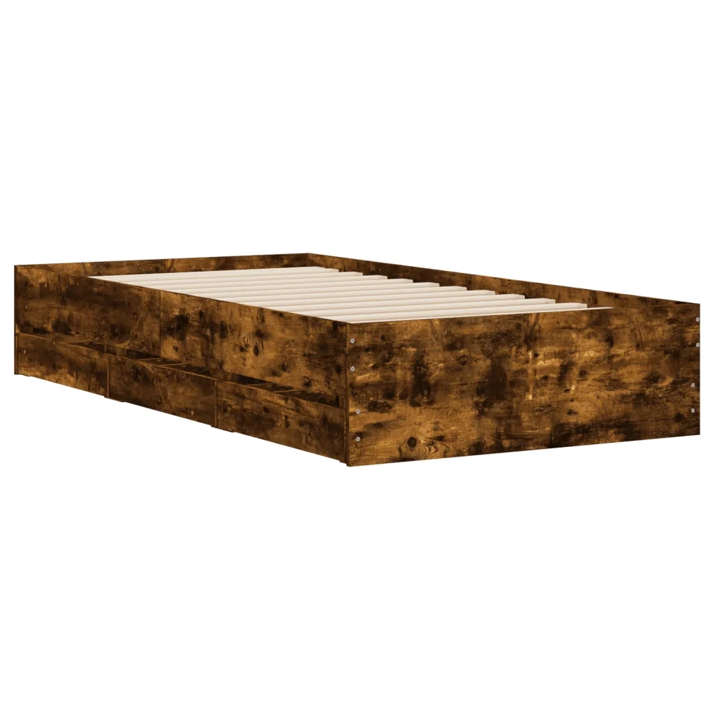 Giroletto con Cassetti Rovere Fumo 90x190 cm Legno Multistrato 3207326