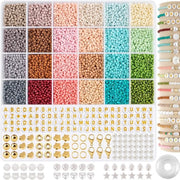 Set di perle in vetro 3 mm - Collezione di 260 perle in legno - Perle in vetro - Perle letterali - Perle miniature - Per sierificare