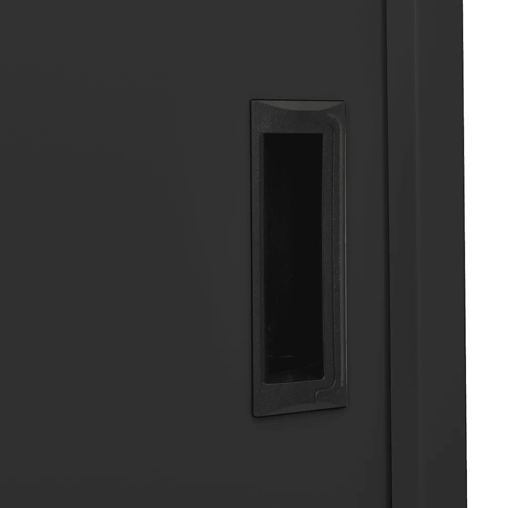 Armadio Ufficio Anta Scorrevole Antracite 90x40x180 cm Acciaio 335965