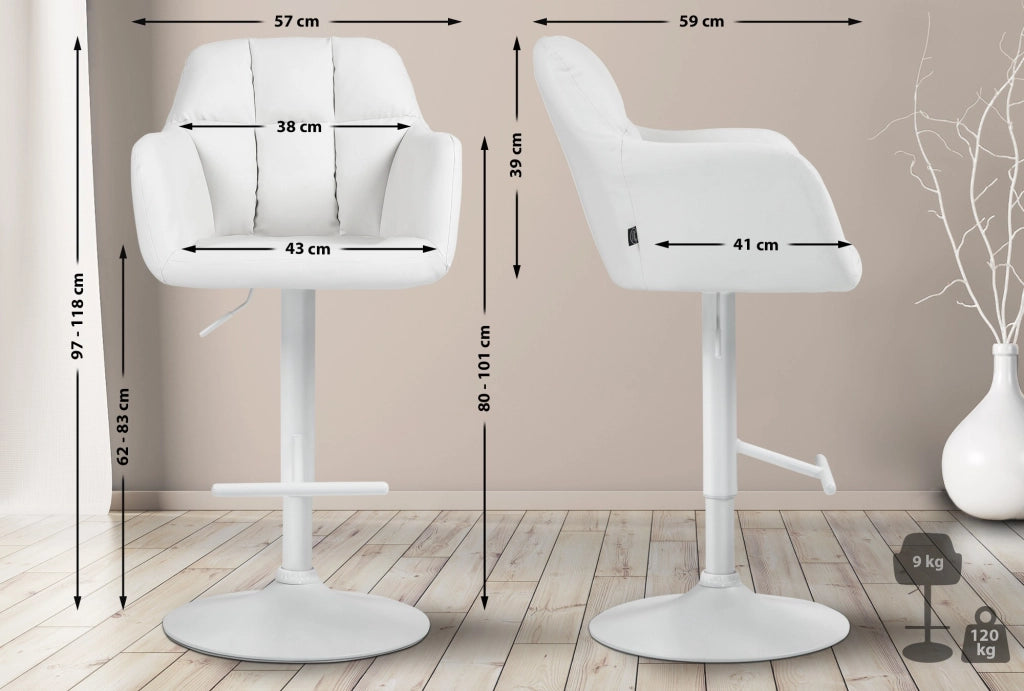 Barhocker Natoma Kunstleder weiЯ