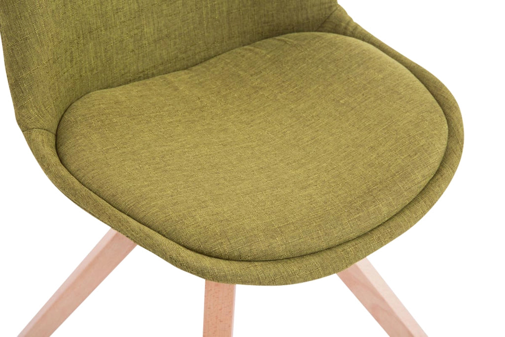 Set di 4 sedie per visitatori Toulouse Fabric Square verde,natura