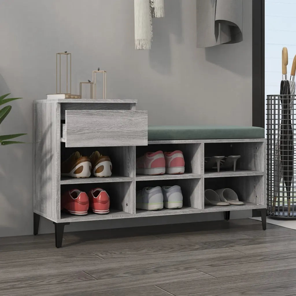 Scarpiera Grigio Sonoma 102x36x60 cm in Legno Multistrato cod mxl 34089