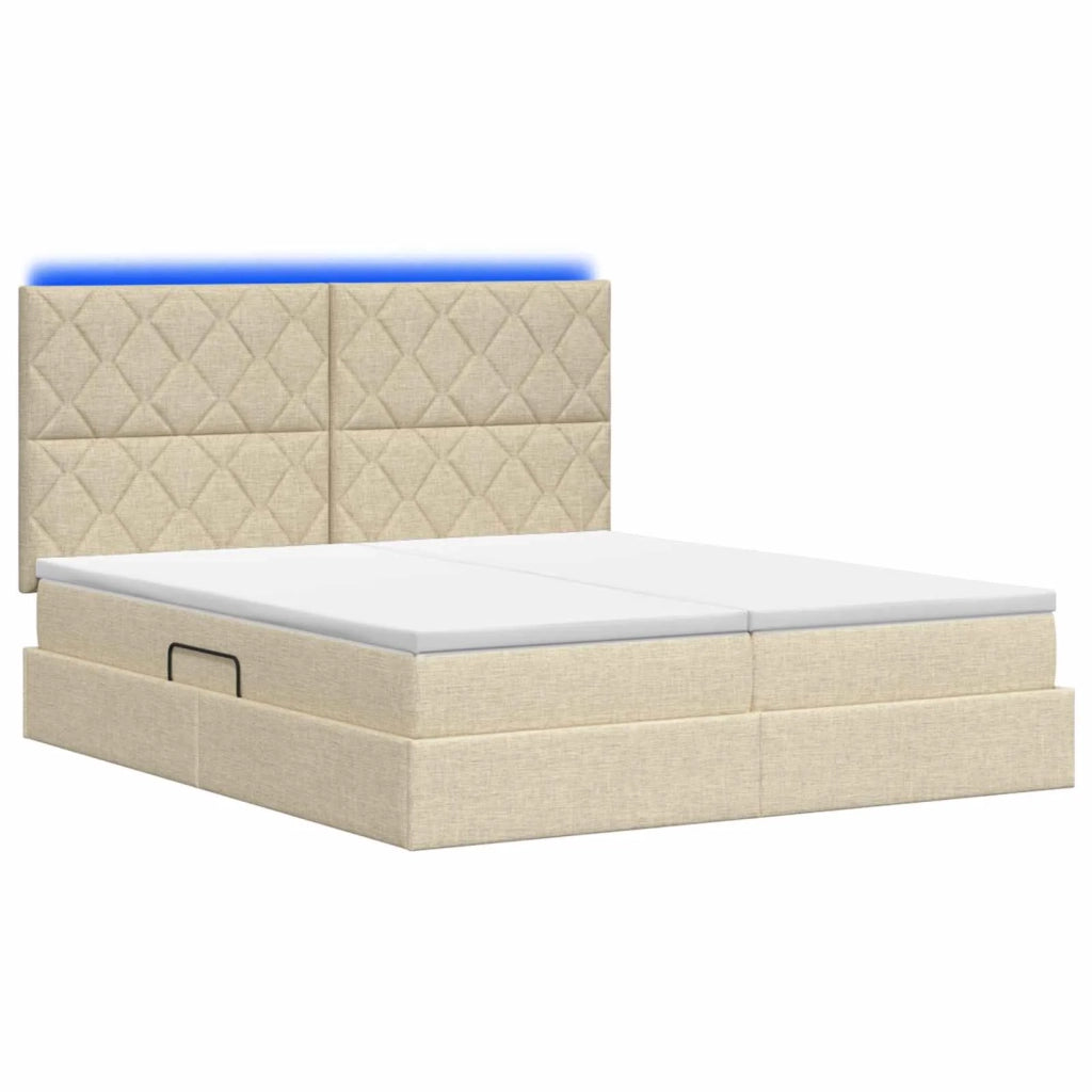 Letto con contenitore LED e materasso Crema 180 x 200 cm 3460246