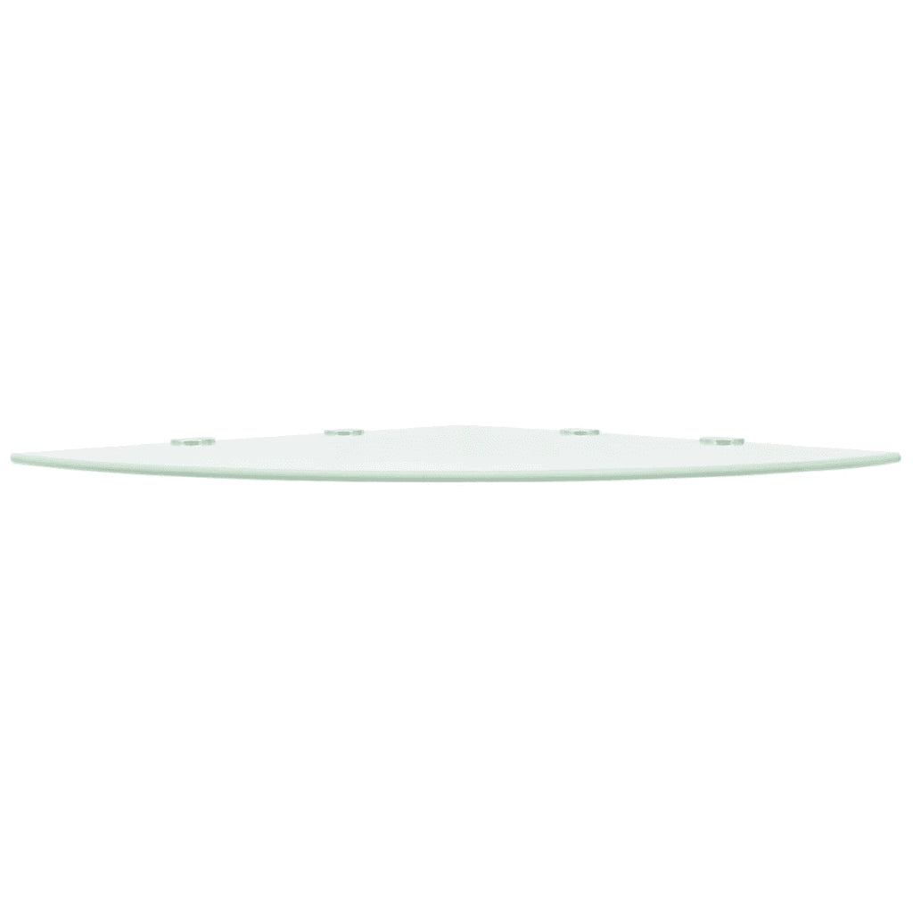 Mensola | Ripiano | Scaffale Angolare con Supporti Cromati Vetro Bianco 45x45 cm