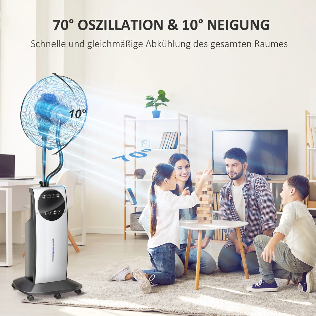 Ventilatore 2 in 1 ¨C zephmum ¨C LED, Timer, ? 44.5x135 cm, Argento e Nero