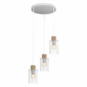 Lampada a sospensione Milagro Madera 3xE27 Ø30cm bianca