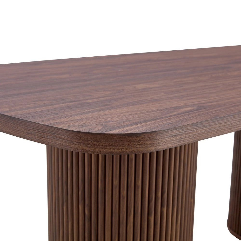 Tavolo da Pranzo Ovale con Piano MDF Effetto Legno ¨C MINIMAL ¨C Design Moderno