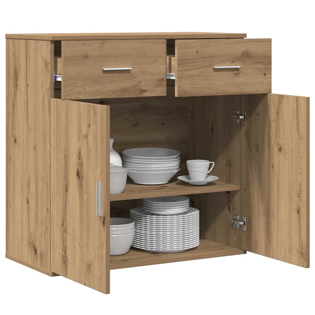 vidaXL Credenza rovere artigianale 79 x 38 x 80 cm Legno multistrato