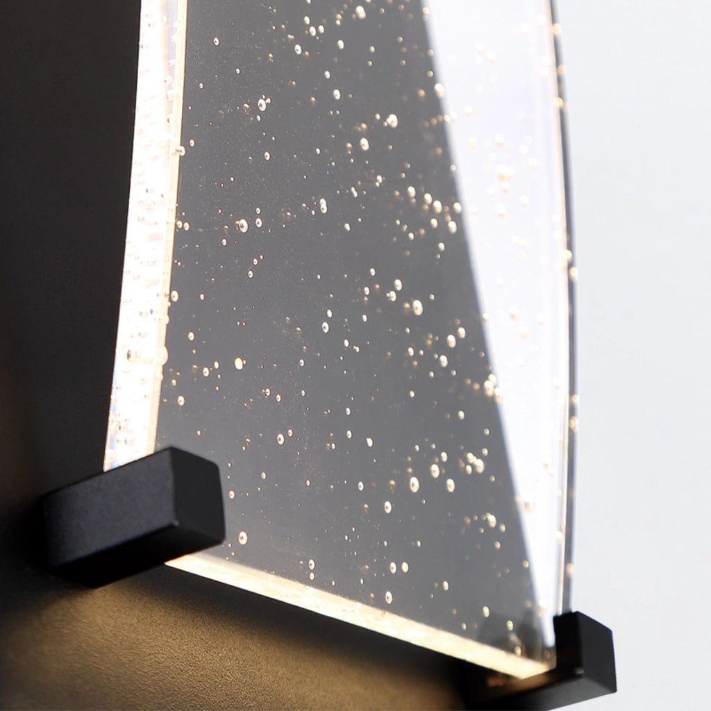 Applique esterna Kabo nera vetro granulato LED 6W IP44 Quintiesse