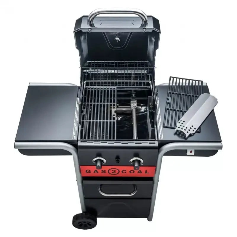 Char-Broil Gas2Coal. Barbecue ibrido (a gas e a carbonella). colore nero