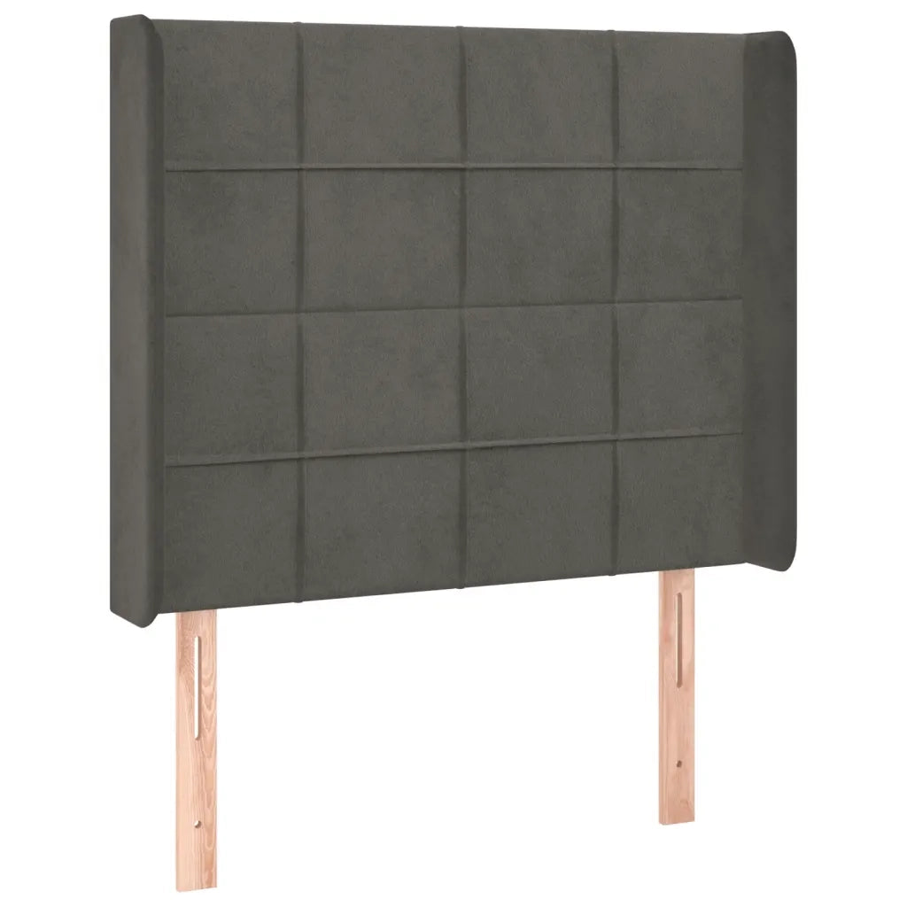 Testiera | Testata a LED Grigio Scuro 103x16x118/128cm in Velluto
