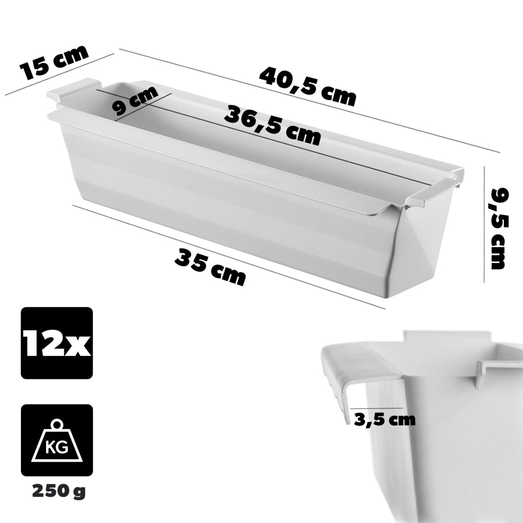 Vaso da fiori KADAX, vasi per Europallets, scatola da 40 cm, 12 pezzi