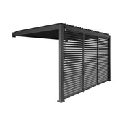 Pergola bioclimatica in alluminio addossata 3x4m + 3 persiane 1.3m,