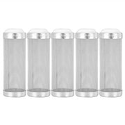 Filtro per Gamberi 5 pezzi - Filtro in Acciaio Inossidabile - Protezione di Sicurezza - Filtro a Maglia per Acquario - Diametro Interno 12/16 mm - Lunghezza 7/8,7 cm - Filtro per Acquario