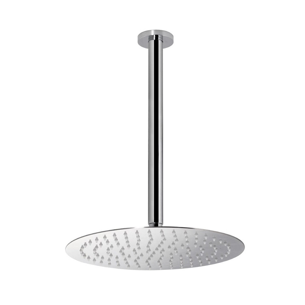 Set doccia braccio verticale tondo 30 cm e soffione acciaio inox 20cm cromo Rubinetterie Mariani