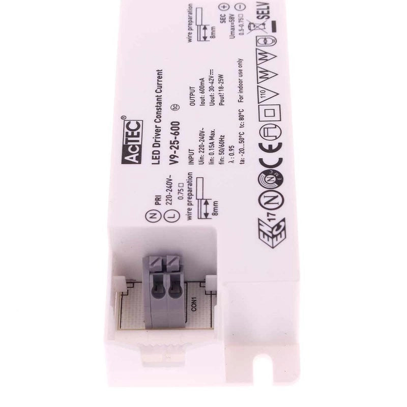 Led Driver CC Corrente Costante 600mA 30V-42VDC Per Alimentare Led Max 25W