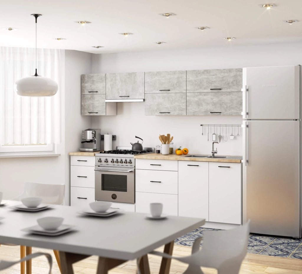 Mobile da cucina pensile sistema AKORD OLIWIA G2 Bianco, Grigio Cemento 80 cm 2 ante 80x30x58 cm