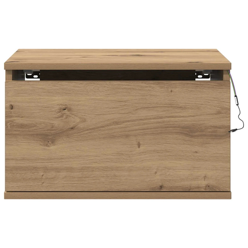Mobiletto da comodino a parete con cassetto Rovere artigianale 863080