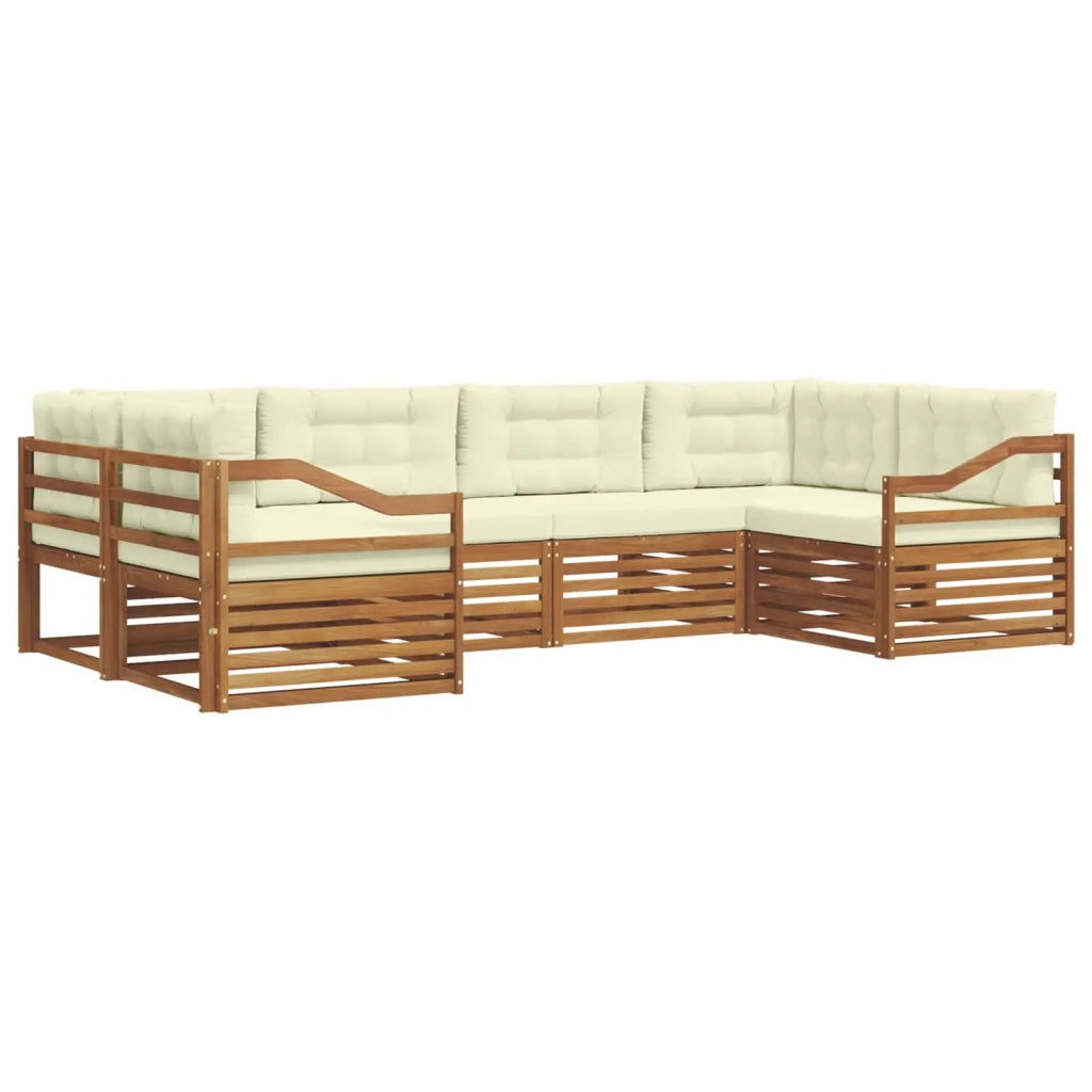 Set di divani da esterno con cuscino 6 pcs Naturale e Crema 3374035