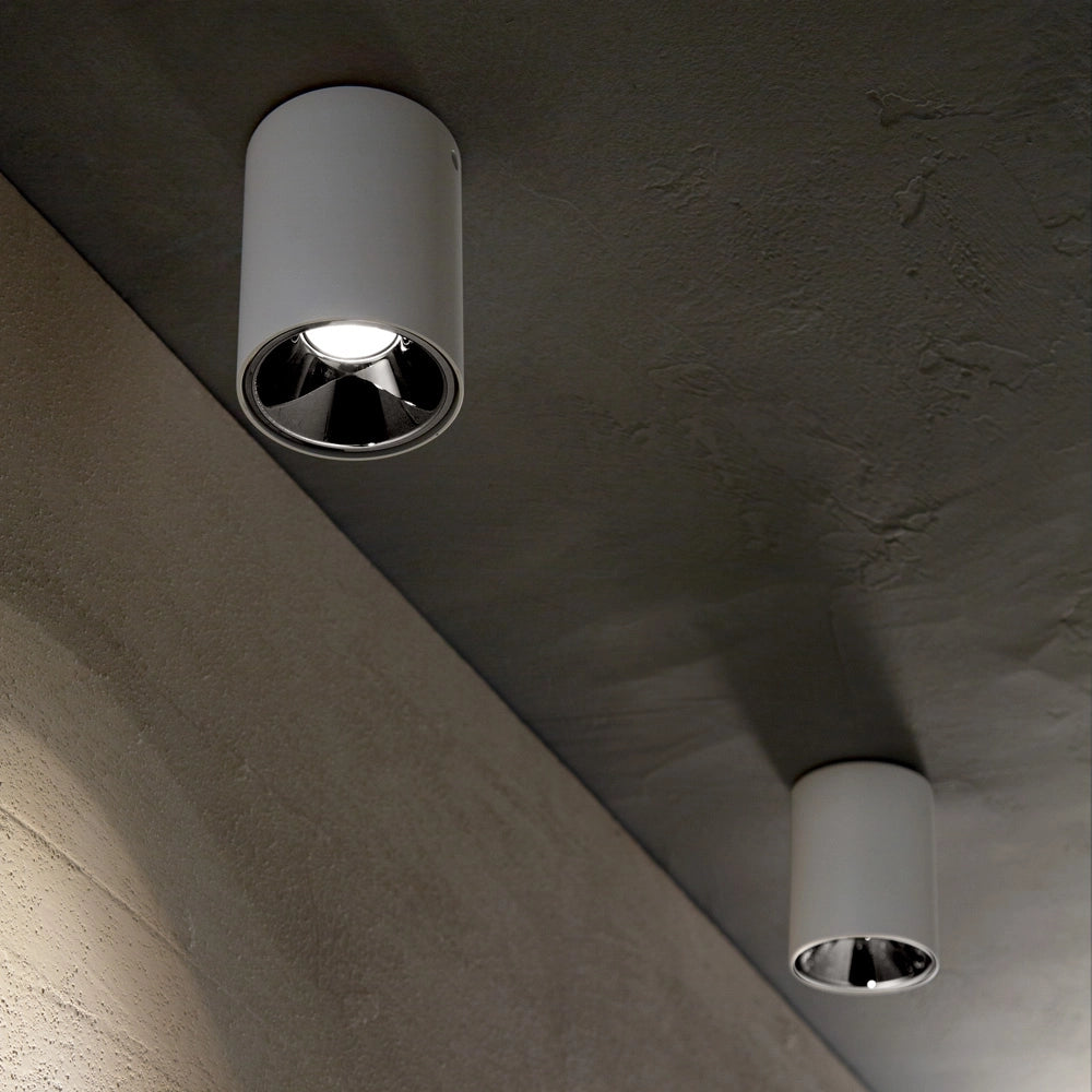 Plafoniera Moderna Nitro Round Alluminio Bianco Led 10W 3000K Luce Calda