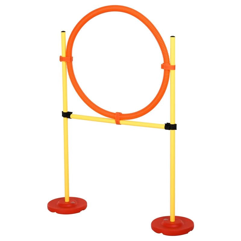 SET AGILITY DOG CON PALETTI ED ANELLO REGOLABILE PER ADDESTRAMENTO CANI