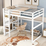 Letto a soppalco per bambini 140x200 cm con scrivania