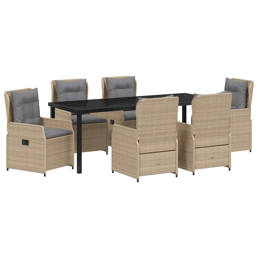 Set da Pranzo per Giardino 7 pcs Beige e Grigio Chiaro 3380965