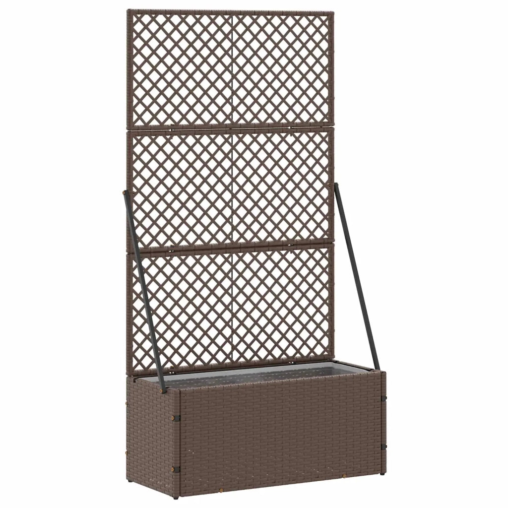 Vaso da giardino-Fioriera Esterno-Contenitore per Piante Marrone 70 x 30 x 135 cm Metallo