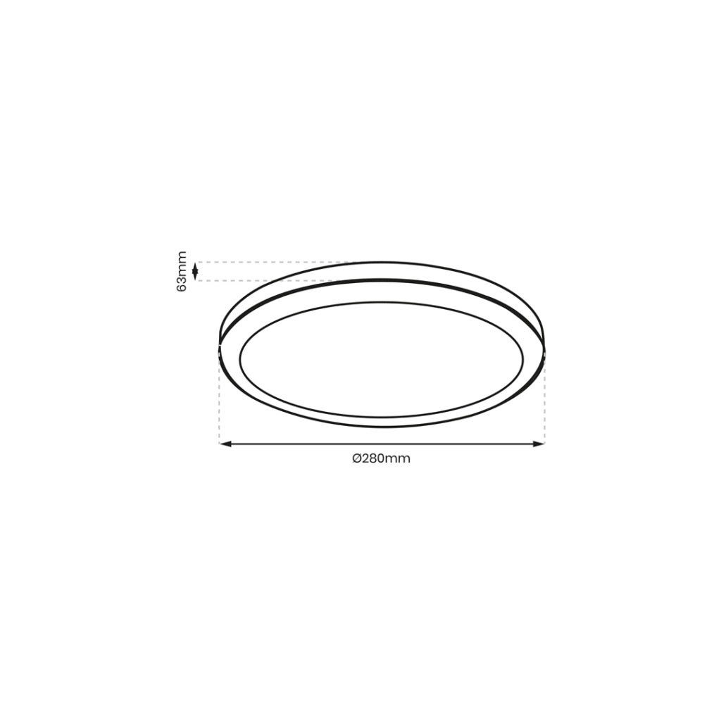 Plafoniera LED tonda 28cm 24W 4000K IP65 bianca Eko-Light