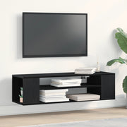 Mobile TV da parete  Nero Rovere 100x30x26,5 cm in legno ingegnerizzato