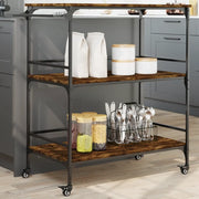 Carrello da Cucina-Scaffale per Cucina Rovere Fumo 100,5x50x105cm Legno Multistrato