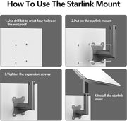 Impianto di montaggio per satelliti in acciaio inossidabile - Adatto a Starlink V2 - Base di montaggio 100 x 100 mm - Beugello per satelliti