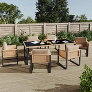 Set di mobili da giardino 6 posti - tavolo da pranzo - sedie - plastica
