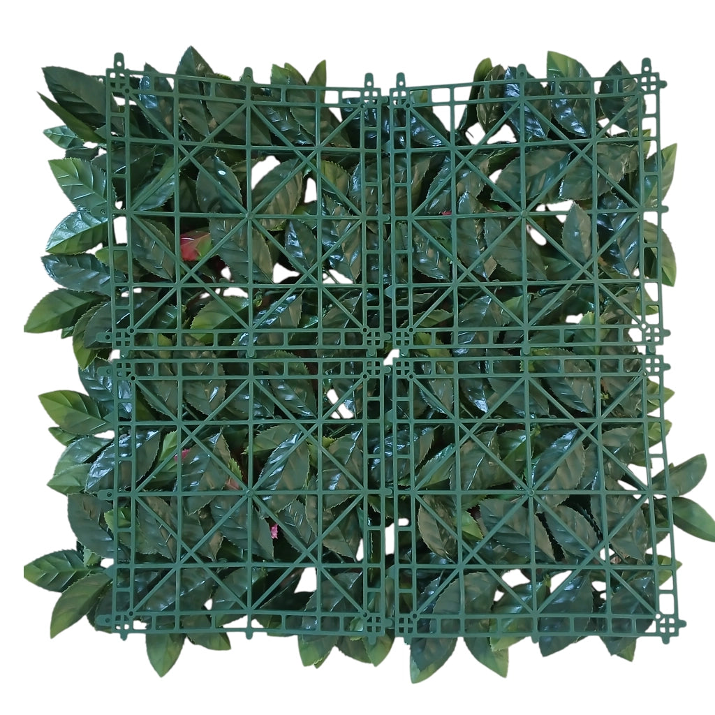 SIEPE ARTIFICIALE RED LEAF 50X50CM VERDE FISSA
