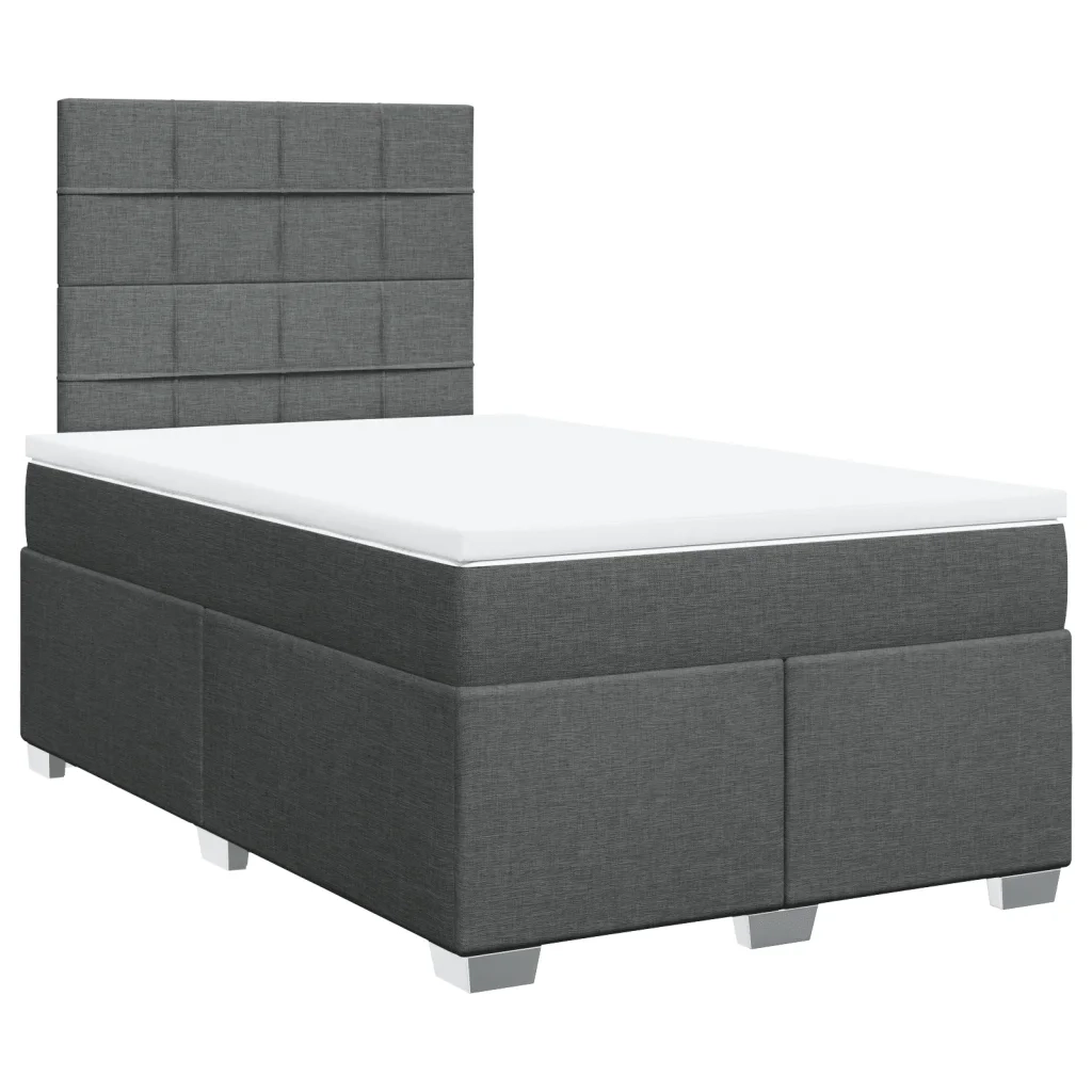 Giroletto a Molle con Materasso Grigio Scuro 120x200 cm Tessuto 3290456