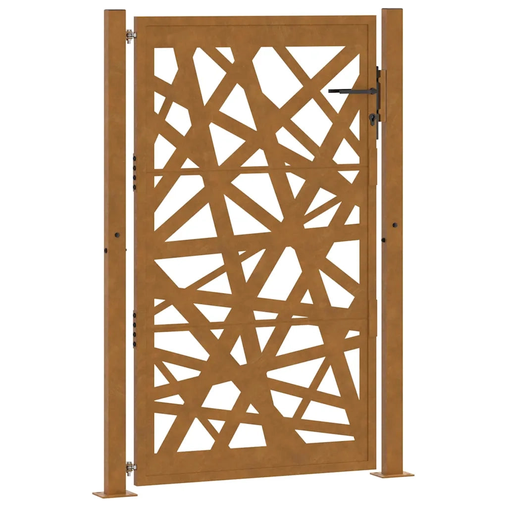 Cancello da giardino 100x150 cm in acciaio corten design leggero 4100956