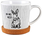 Ceramica di alta qualità con sottopiatto in legno di bambù - decorazione da tavolo - tavolo salotto - tazza da caffè - verso il nido - per Pasqua