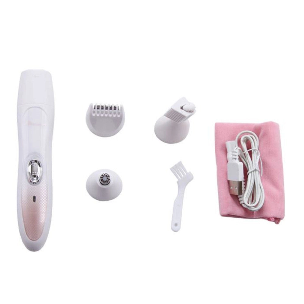 Trade Shop - Kit 4 In 1 Rasoio Rifinitore Donna Epilatore Professionale Ricaricabile Gm-3078 -